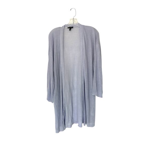 Eileen Fisher Cardigan Blue Basic Cable Knit Lightweight Open Front Duster Small - Picture 1 of 11